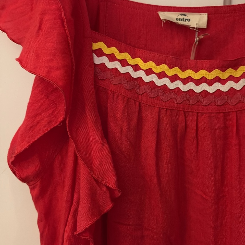Entro Red Ruffled Dress - Picture 5 of 11